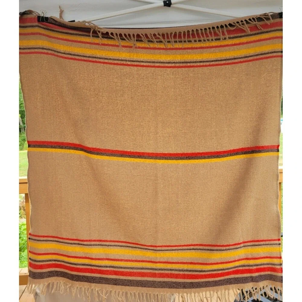Faribo Woolens Brown with Strips Throw Blanket 57